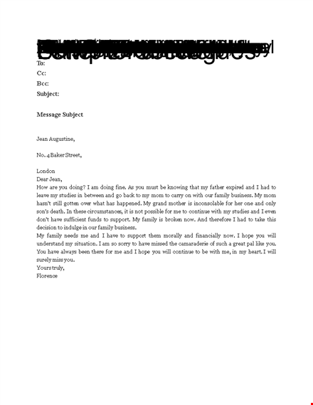 farewell email template - sample for family template