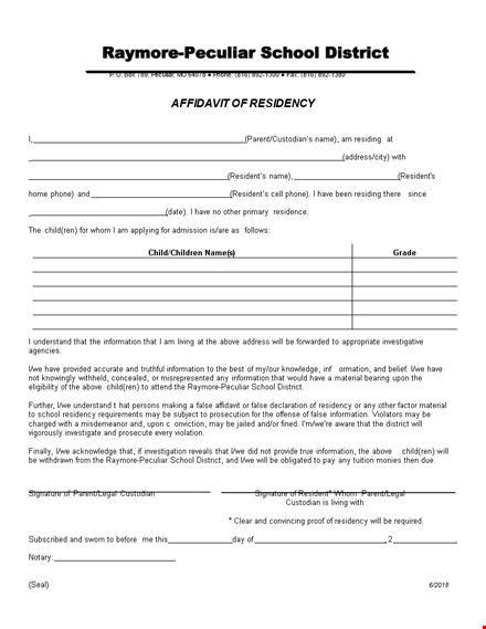 get a proof of residency letter: learn about residency requirements | peculiar template