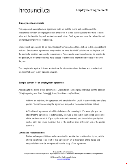 fixed term employment contract template template