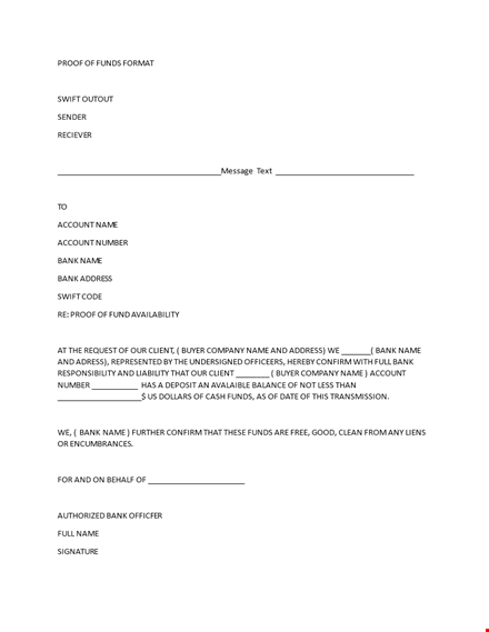 proof of funds letter template - generate valid documentation for financial verification template