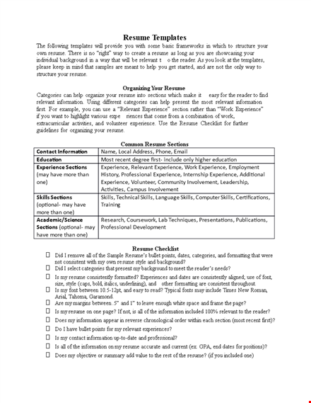 resume format word doc template