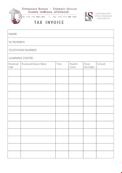 sample tax invoice template - download now | easy-to-use | editable template
