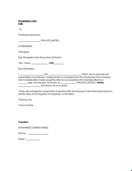 resignation letter - how to write an effective standard director resignation letter template