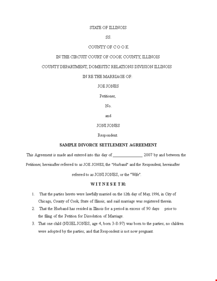 divorce agreement: parties shall agree on child custody and other terms template