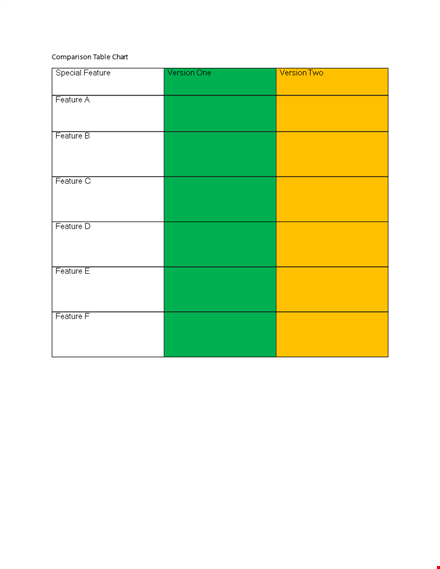 compare features & versions with our comparison chart template template