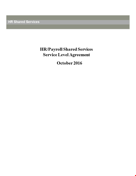 payroll service level agreement template template
