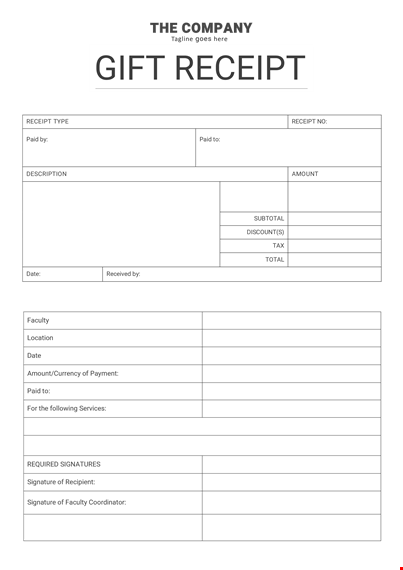 gift receipts a template