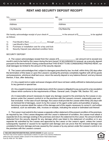 rent deposit guide for lessees and lessors - security deposit explained template