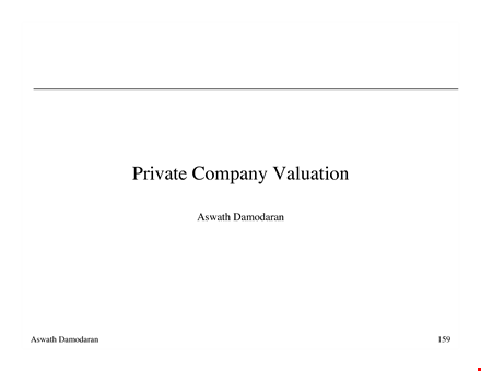 private company valuation example: unlocking the value of private equity template