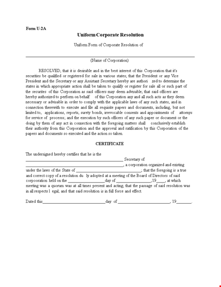 create corporate resolutions easily | download form now template