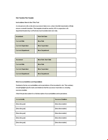 smoothly transfer current knowledge with our transition plan template template