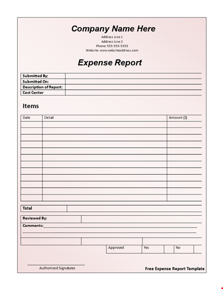 expense report template - free, easy-to-use template for approved expenses template