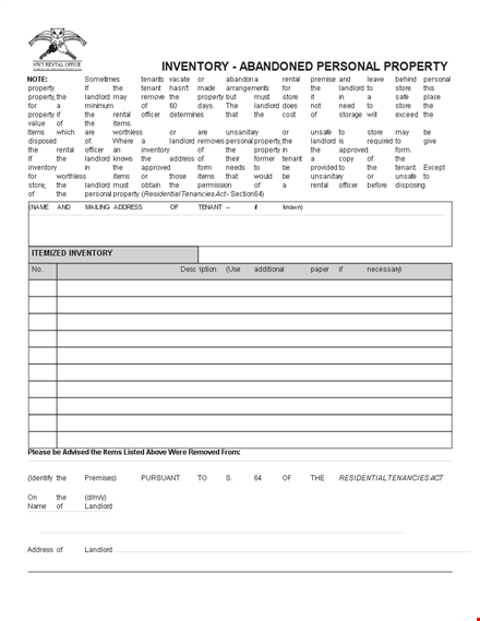 rental property template