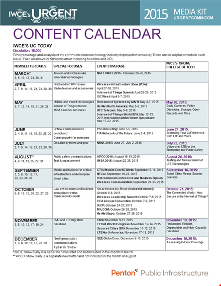 sample content calendar template template