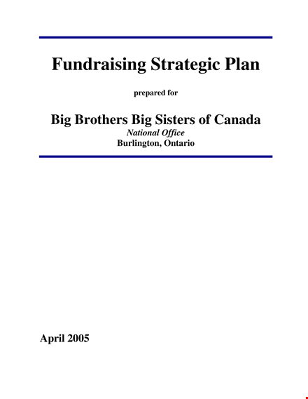 sample fundraising strategic plan template