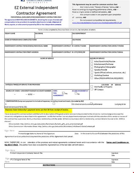 independent contractor agreement template - create a solid and legally binding contractor agreement template
