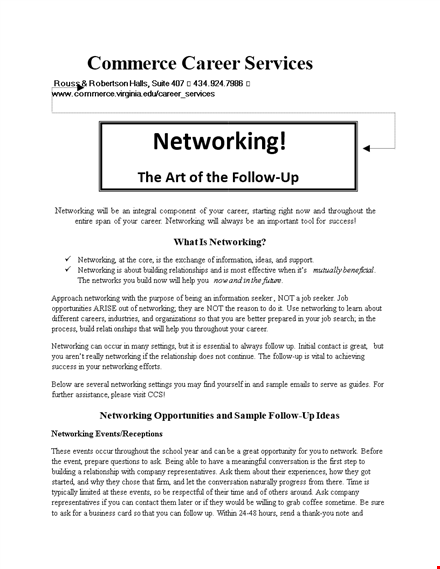 networking follow up email template | information, thank you, follow up | networking template