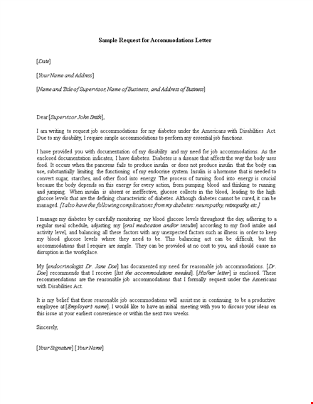 letter of request for accommodation template