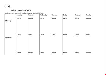 routine chart template