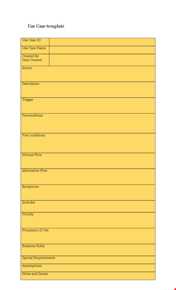 use case template | easily create use case scenarios template