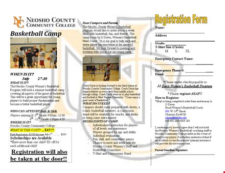create professional pamphlet templates for women's basketball | davis & neosho template