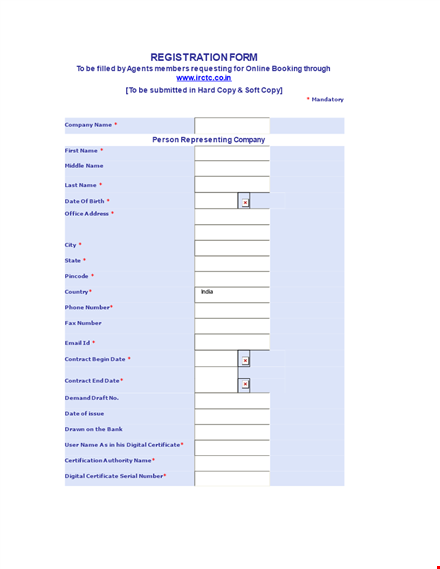 registration form template for company - create a professional numbered registration form template