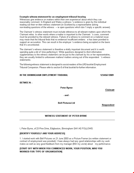 create an effective witness statement form | simplify the process template