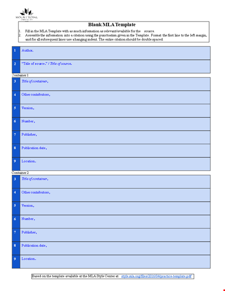 mla format template - easily cite sources and organize papers template