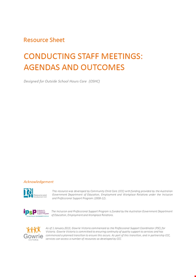 professional staff meeting agenda template