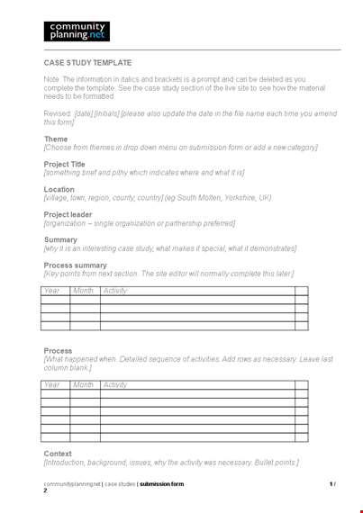 case study template template