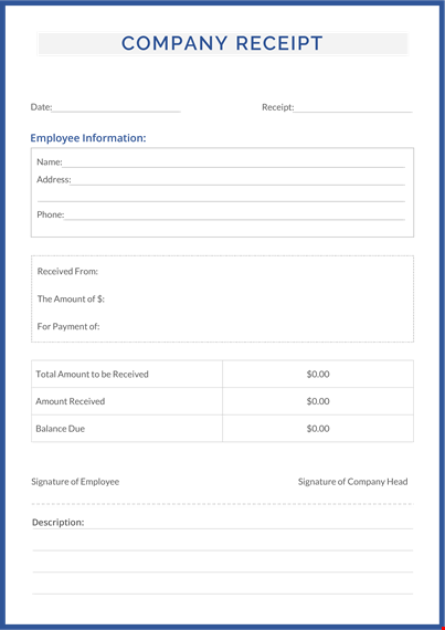 company receipt template