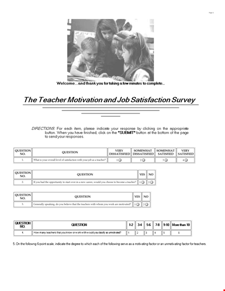 school teacher satisfaction survey template template