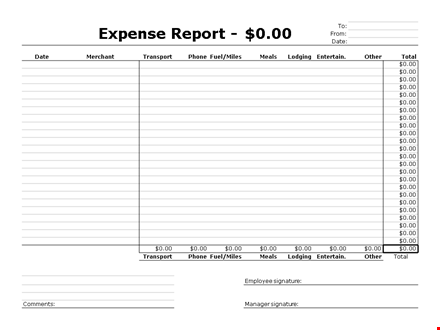 free expense report template - easily track phone and transport expenses | miles template