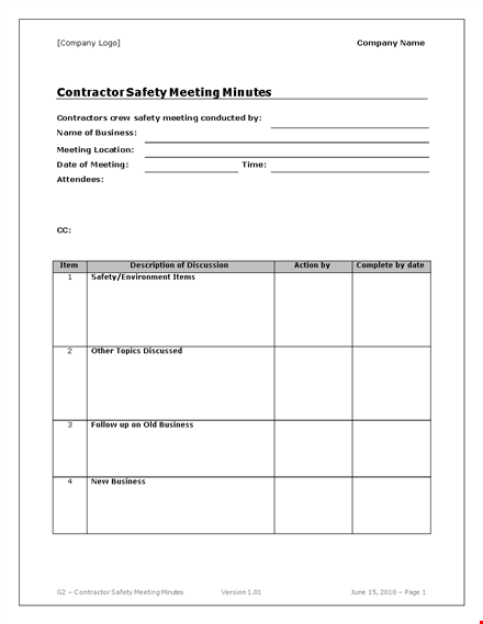 business meeting minutes template template