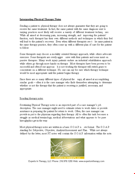 physical therapy soap note template | therapist | patient | therapy template