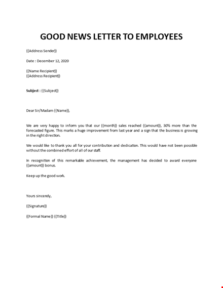 best employee newsletter example template