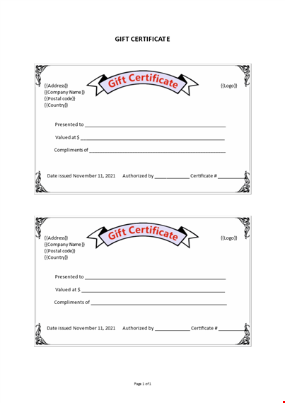 gift certificate template