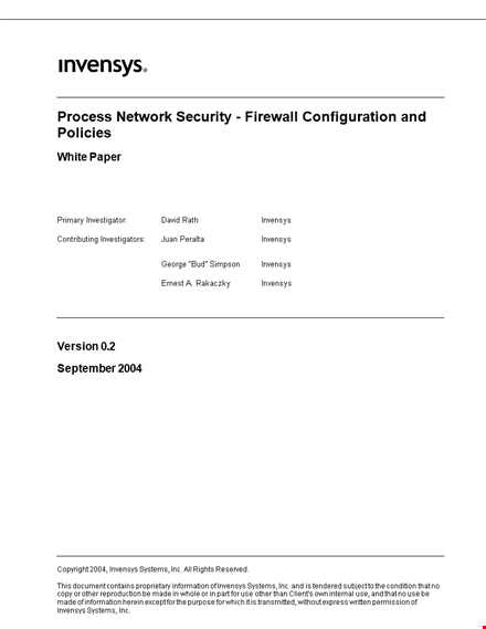 effective security policy & process controls for network protection | firewall template