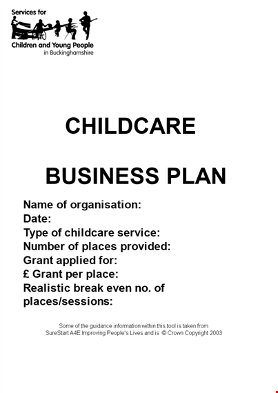 home daycare business plan template template