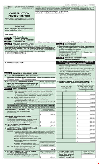 construction project report | detailed record and analysis template