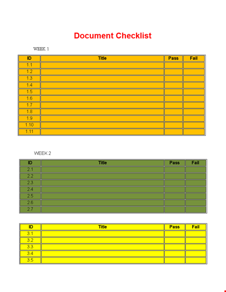 document checklist spreadsheet template template