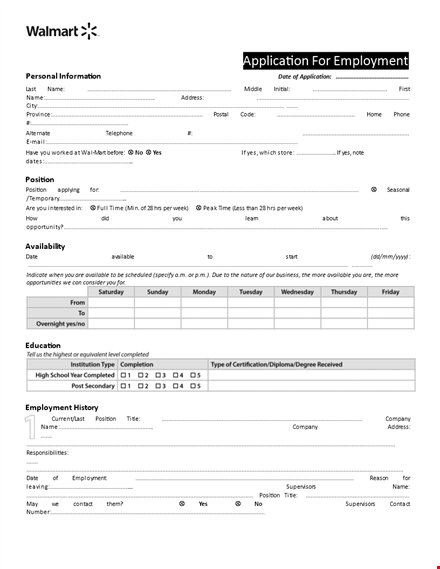 free standard job application form - apply for employment positions with easy-to-fill information template