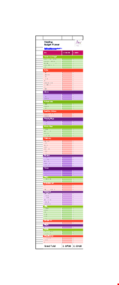 wedding budget spreadsheet - plan your wedding budget with ease template