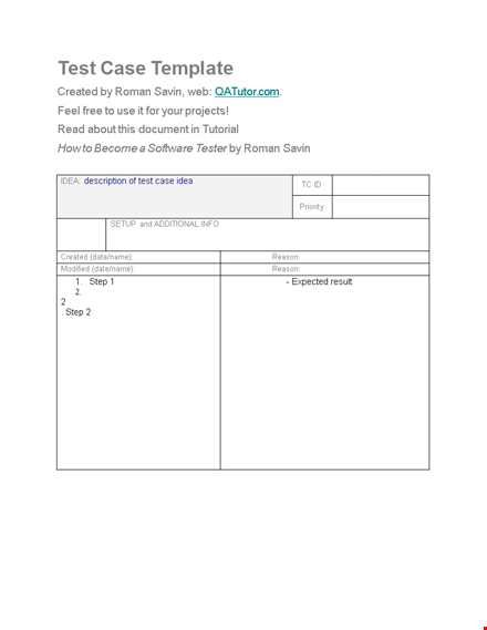 best test case template - get organized with our user-friendly template template