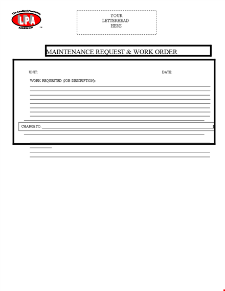 get your maintenance requests completed with our easy-to-use order form template template