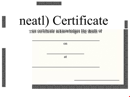 death certificate template - create neat and professional death certificates template