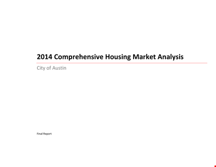 housing market analysis template template