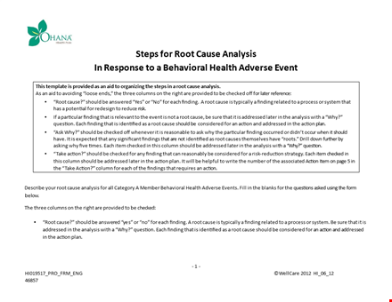 download root cause analysis template | identify the causes & take immediate action template
