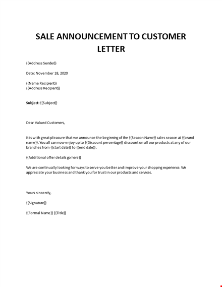 sale announcement template