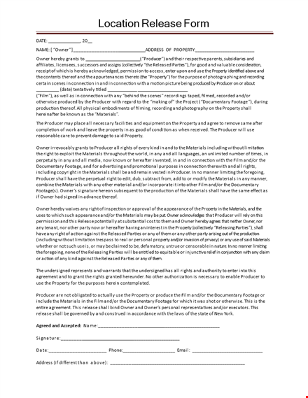 location release form template